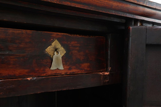 Image 1 of Großer chinesischer Hochzeits- oder Konusschrank aus Holz aus der Qing-Dynastie, 19. Jahrhundert