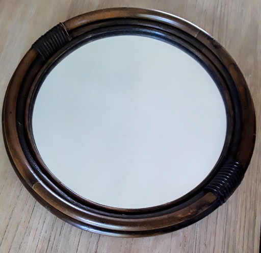 Vintage rattan mirror