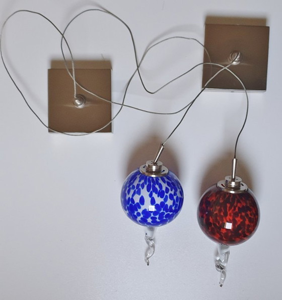 2 hand-blown pendant lamps – Metal (photo 2 of 23)