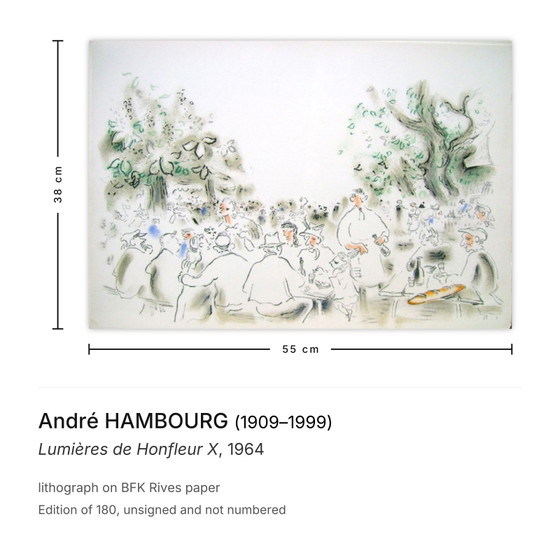 Image 1 of André HAMBOURG Litografía Luces de Honfleur X 1964