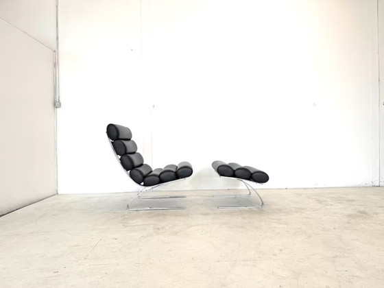 Cor Sinus Leather Relax Armchair with Ottoman Design – Chairs and lounge chairs, Chrome (photo 2 of 16)