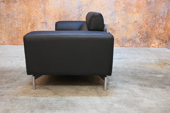Image 1 of Refurbished exclusieve zwarte leren Leolux Howlo design bank