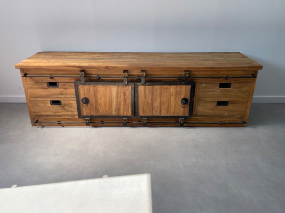 Image 1 of Industrial recycled wood TV cabinet 203 cm