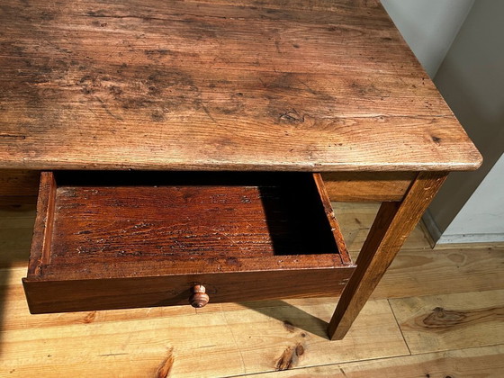 Image 1 of Antique oak country farmhouse table, 19th century