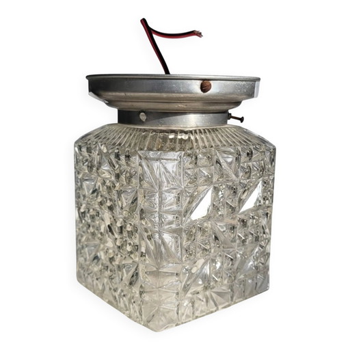 Plafonnier en verre des années 1950