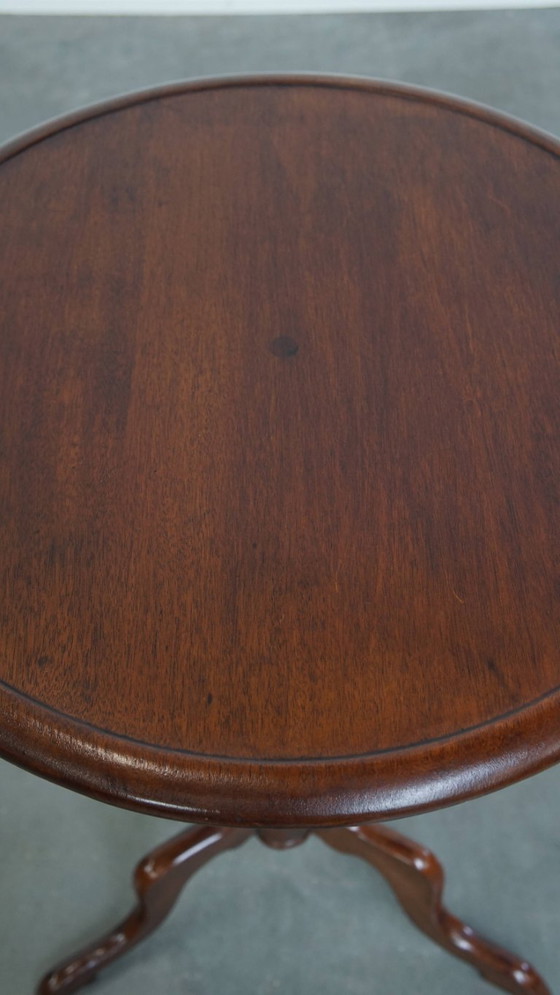 Image 1 of Antique English side/ wine table from the late 19th century with a single piece top