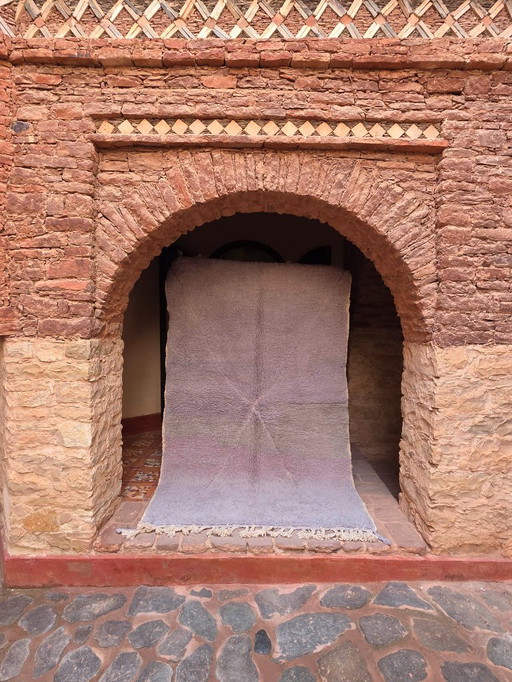 Moroccan Lilac Beni Ourain plush rug 247 x 167 cm 