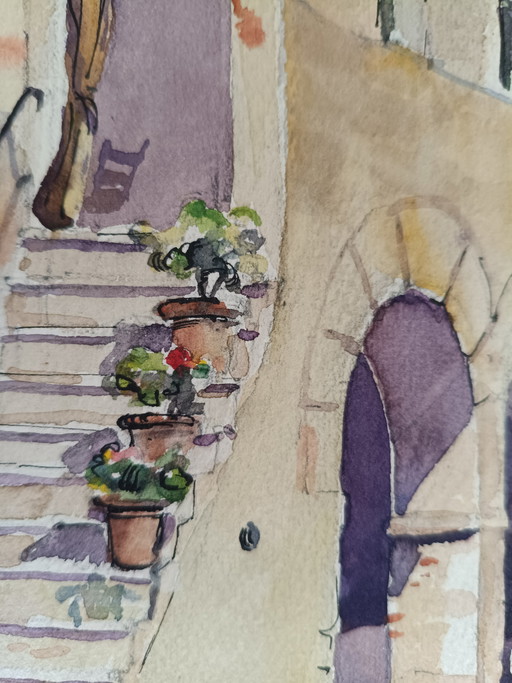 Watercolor Architecture and Landscape 1940s