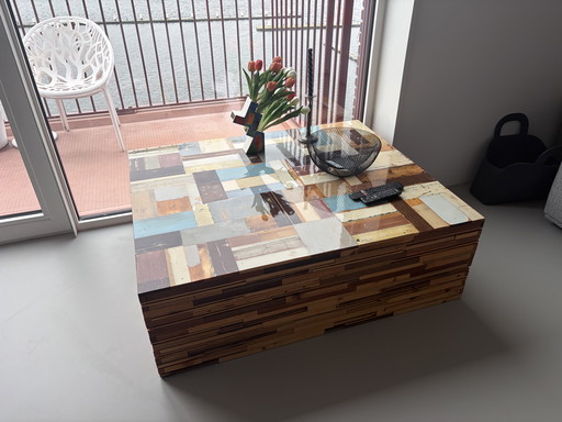 Table basse Dusign Dutch Design - 120×102 cm - Plateau en bois brossé