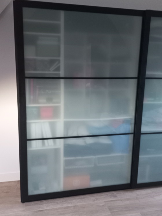 Image 1 of Black bamboo finished Pax wardrobe.