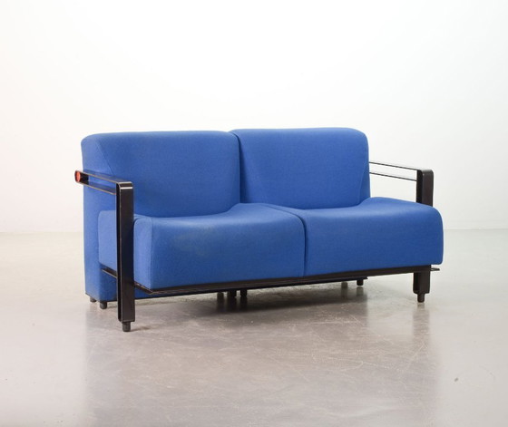 Image 1 of Holländisches Design Artifort Himmelblau 'Transformation' Zweisitziges Sofa Modell 952 von Hans de Wit, 1980er Jahre.