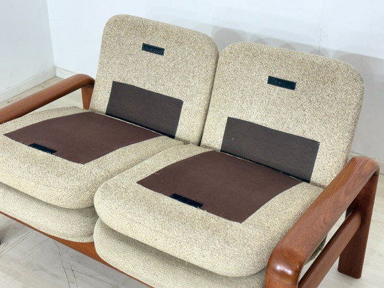 Image 1 of Divano Dyrlund in teak stile metà secolo | Divano a 2 posti in legno massello | Classico del design