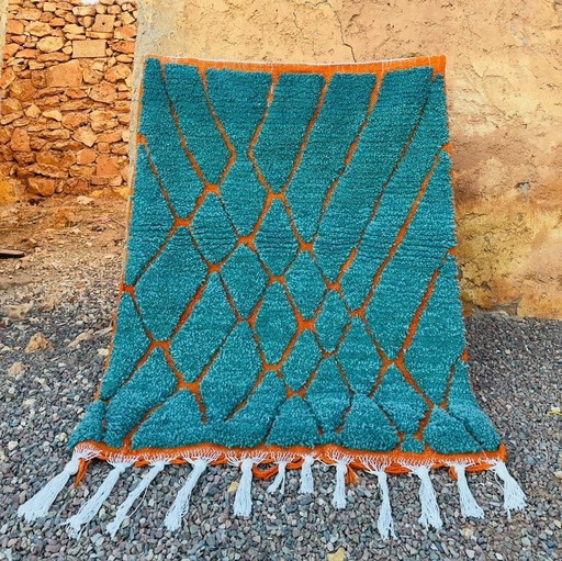 Handgeknüpfter Berberteppich aus reiner Wolle, traditionell gefertigt, 1,5 x 2,5 m