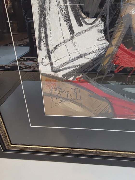 Origineel Kunstwerk Nico Vrielink (1988) – Gemengde Techniek – 103 x 82 cm Prachtig en Groot Origineel (photo 2 of 12)