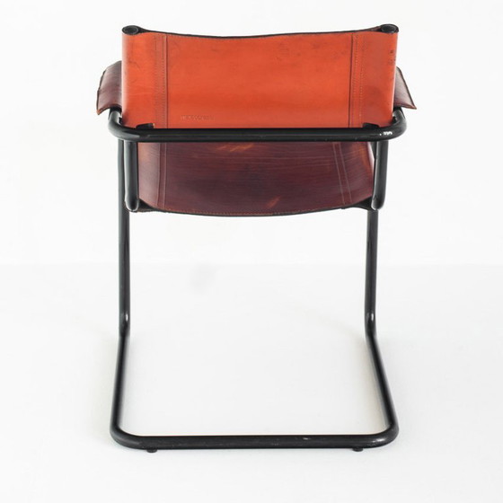 Silla voladiza modelo MG5 en edición de piel de Matteo Grassi. Italia, años 90. – Sillas de comedor, Iron (photo 11 of 15)