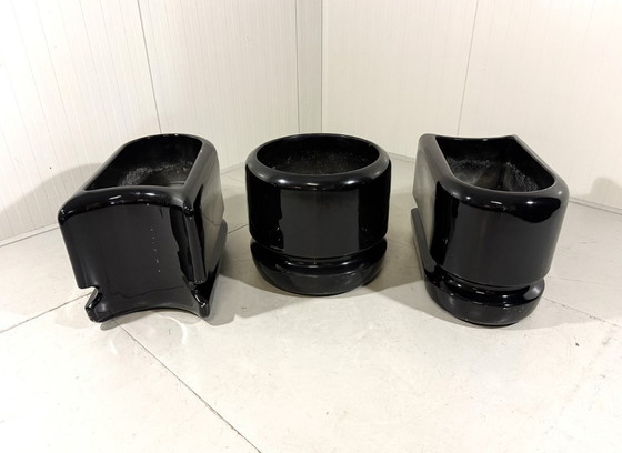 Image 1 of Vasi neri divisori per ambienti di Luigi Colani, anni '70