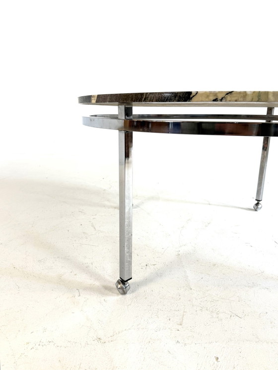 Image 1 of Chroom & marmer salontafel ‘70