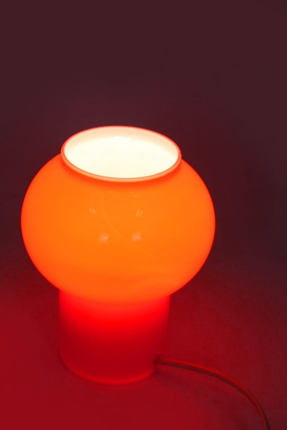 Image 1 of Vintage Red Glass Table Lamp attributed to Štěpán Tabery, Former Czechoslovakia, 1970s