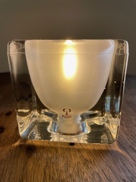 Mid - Century Peill & Putzler 'Ice Cube' Glass Table Lamp
