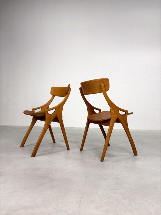 Image 1 of Set di sedie da pranzo in rovere stile Arne Hovmand Olsen