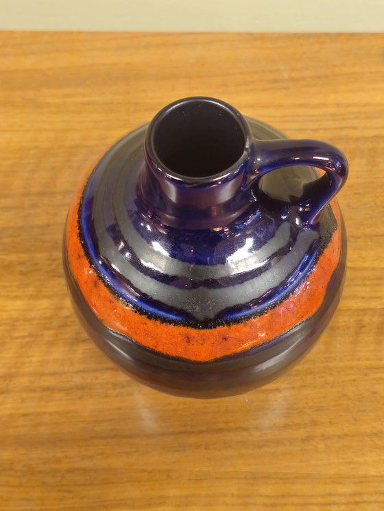 Image 1 of Vintage West-Germany Uebelacker Vase Ear Vase Vase Blue Orange