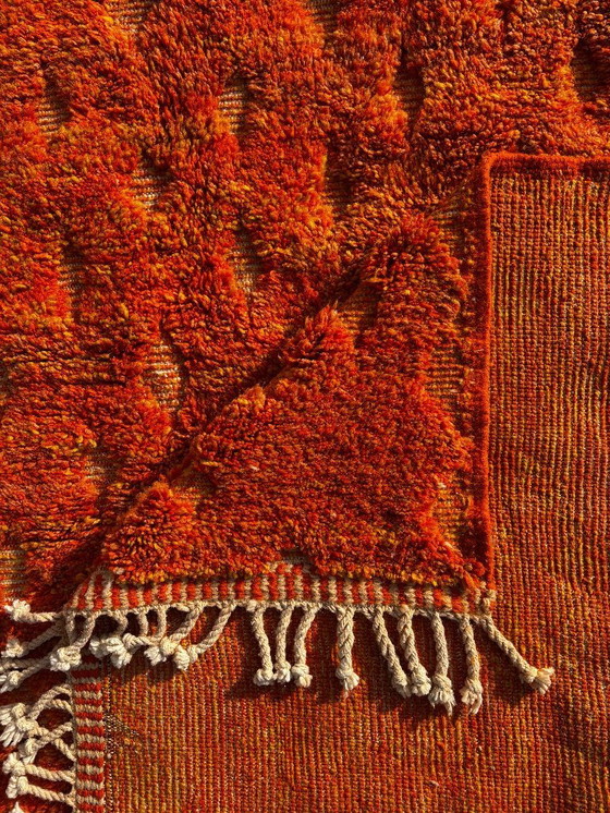 Image 1 of Orange Moroccan wool rug – Handmade geometric rug – Contemporary Berber carpet
