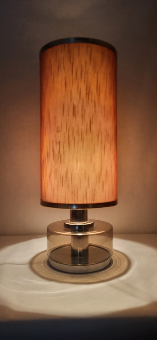 1970's Smoked Glass Lamp