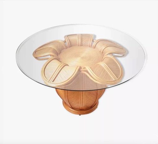 Flower rattan table 'Vivai del Sud', 1980s 