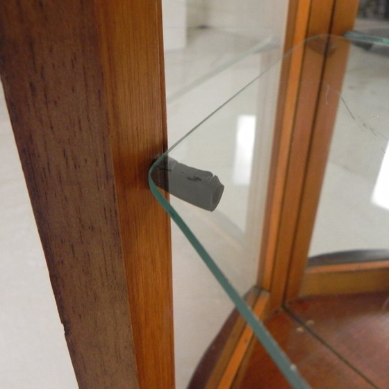 Image 1 of English Art Deco display cabinet on ornate legs, 1930s