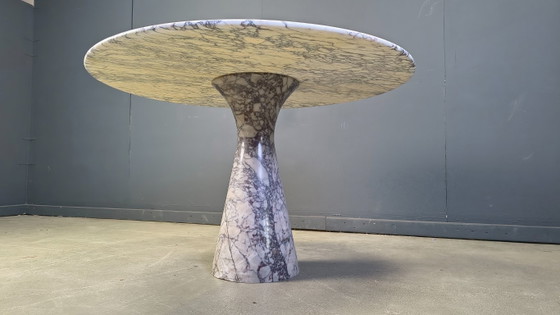 Image 1 of Vintage round marble dining table, 1970s