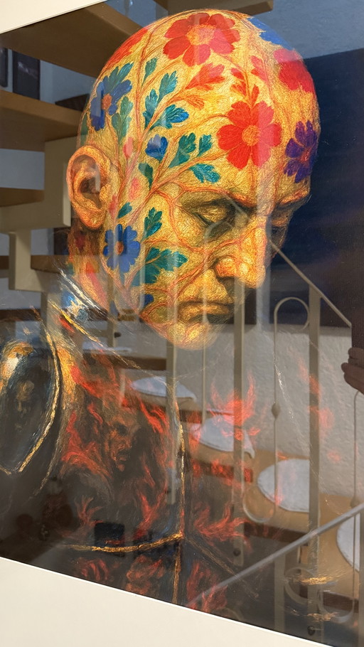 Kintsugi Porcelain Samurai Rainbow Demon by Rattan Hunt