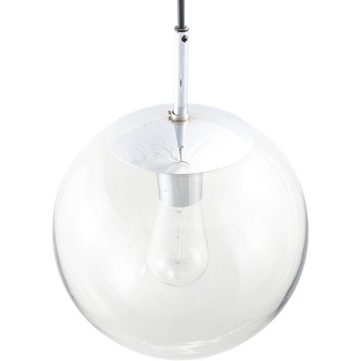 Lampe suspendue vintage en verre par Frank Ligtelijn pour Raak, Pays-Bas 1960