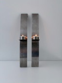 Set van 2 RVS design wandkandelaars 39,5 cm