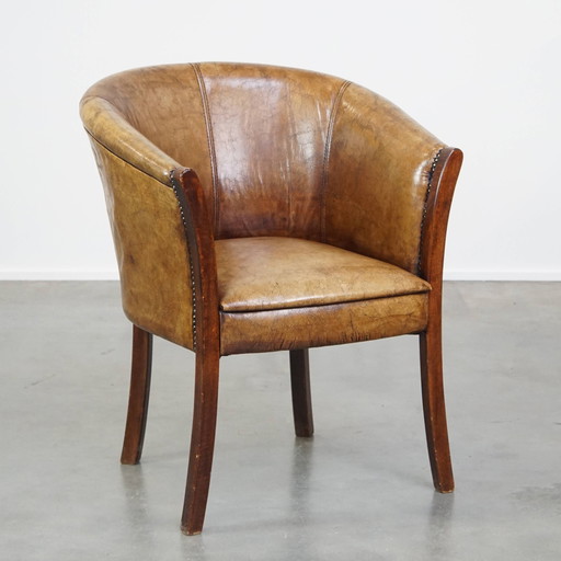 Beef Leather Tubchair