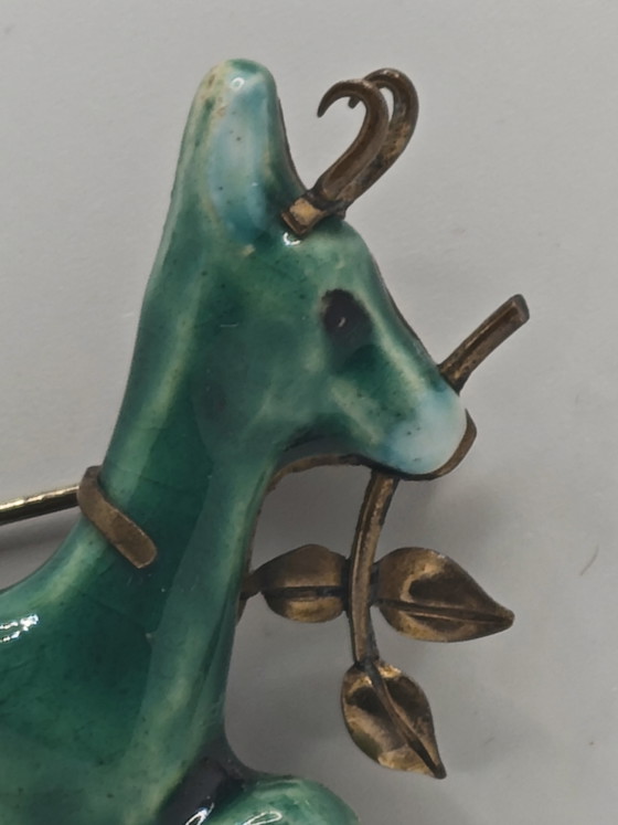 Schiaparelli/Neuquelman Brosche – Bildhauerei, Ceramic, Brass (photo 3 of 13)