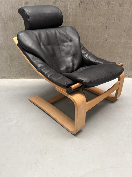 2x Swedish Kroken Armchair Åke Fribyter Nelo Möbel 1970s – fauteuils, Wood, Leather (photo 2 of 10)