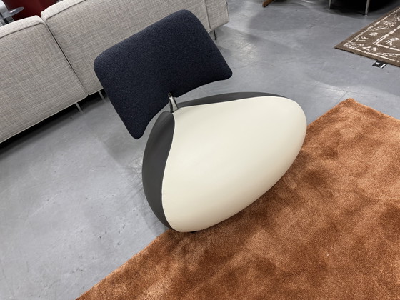 Image 1 of Poltrona Leolux Pallone Senso Pelle Tessuto Monza Blu 