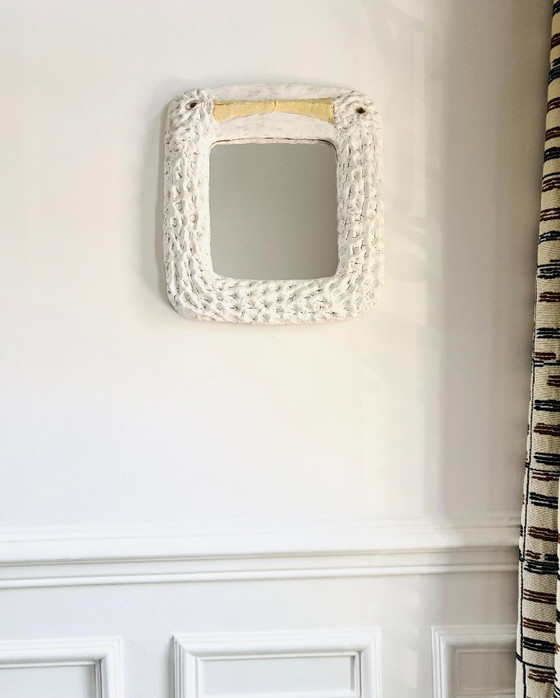 Image 1 of Contemporary French ceramic mirror – Stork by Renzo Maar