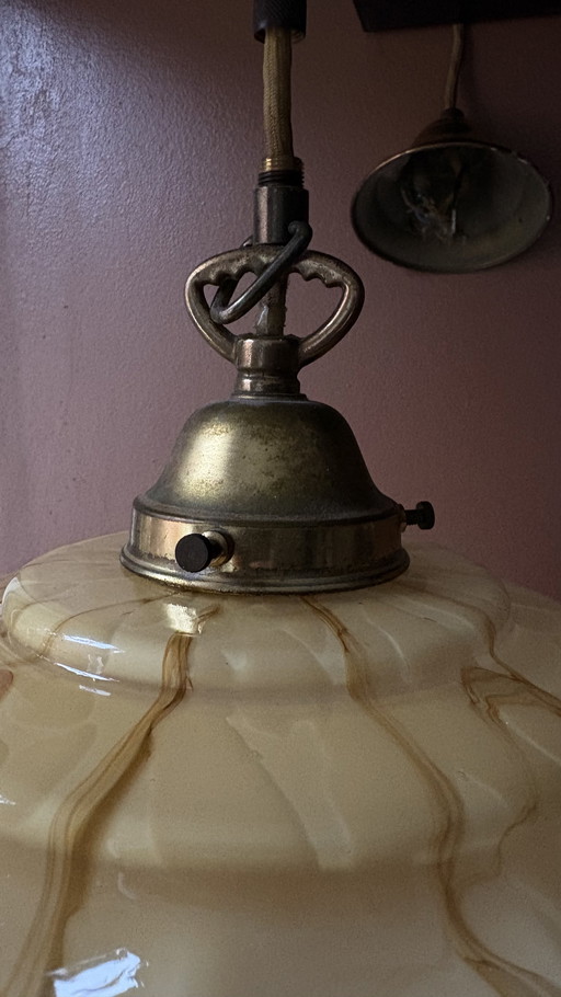 Art Deco Gemarmerde Hängelampe