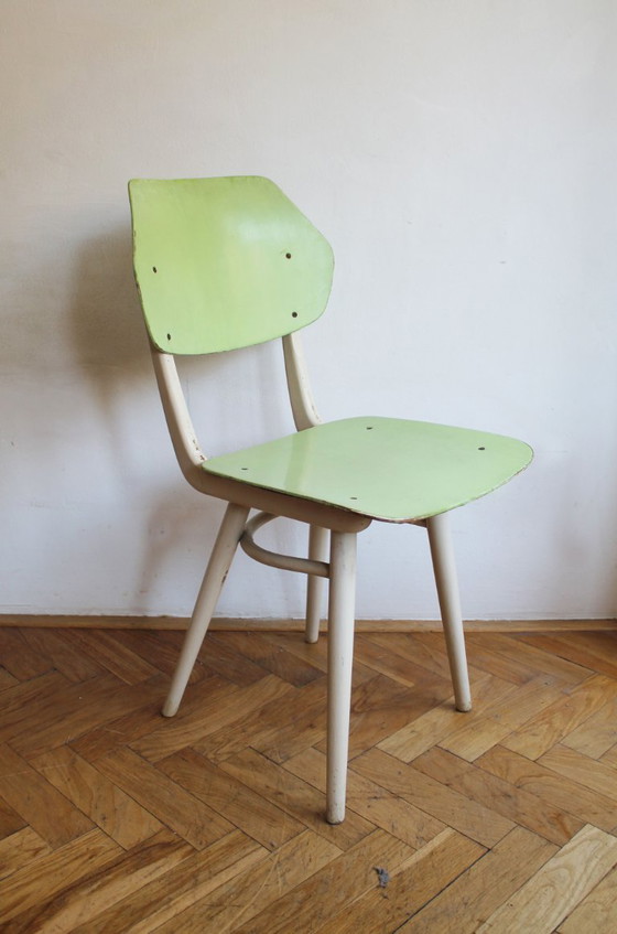 Set di 6 sedie da pranzo TON | Finitura originale color pastello | 1964 – Wood (photo 39 of 46)