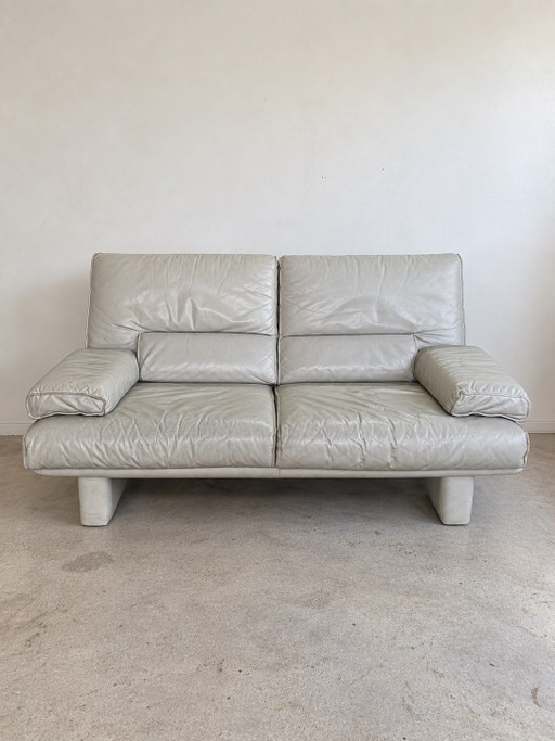 Canapé design Gelderland 2 places – cuir gris clair