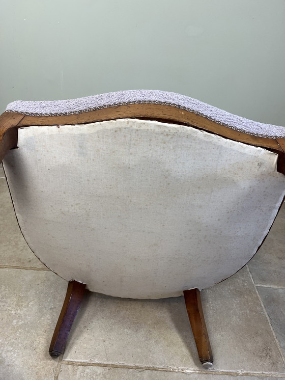 Image 1 of Lila Louis Philippe-stijl fauteuil