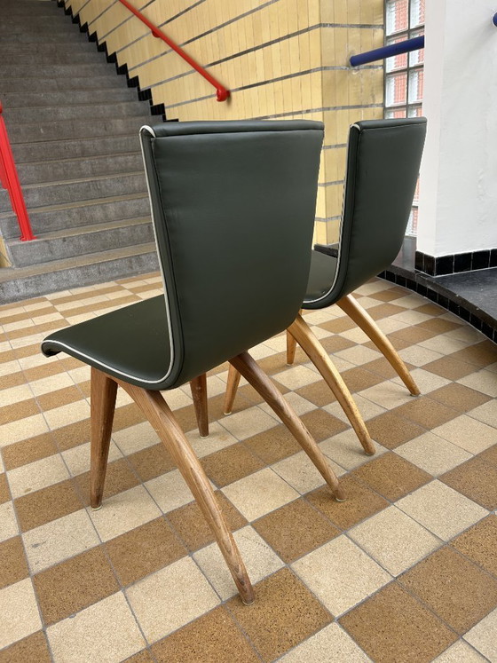 Image 1 of 6 sedie Swing Chair di design – G.J. van Os | Design olandese di metà secolo