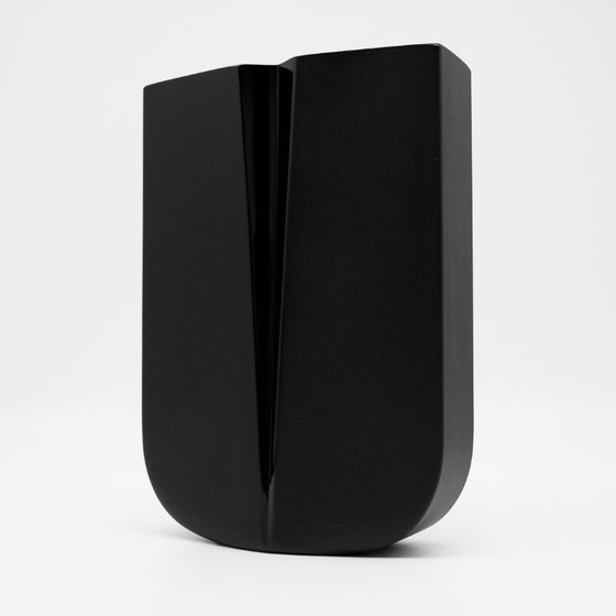 Image 1 of Peill & Putzler Satin Black Glass Vase – Sculptural Postmodern Design, Germany, 1970s–1980s