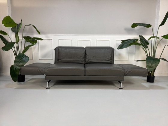 Image 1 of Brühl Moule Sofa Leder Grau Schlaffunktion