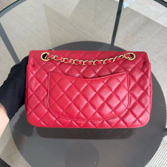 Image 1 of Chanel Classic Flap Medium - Special Valentine Edition 25CM Quilted Lambskin Red Gold Hardware Series 14