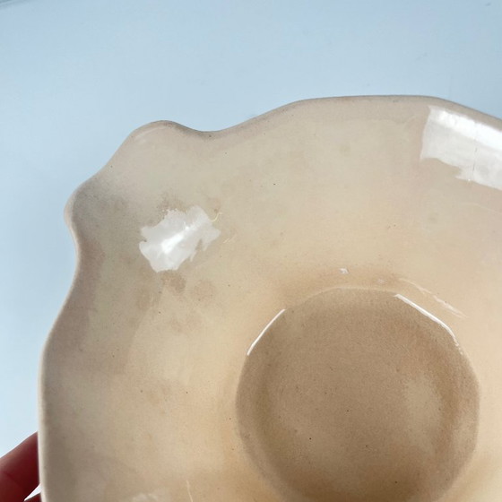 Image 1 of Digoin - Sarreguemines Saucenschüssel, rosa Muster, erste Hälfte des 20. Jahrhunderts.