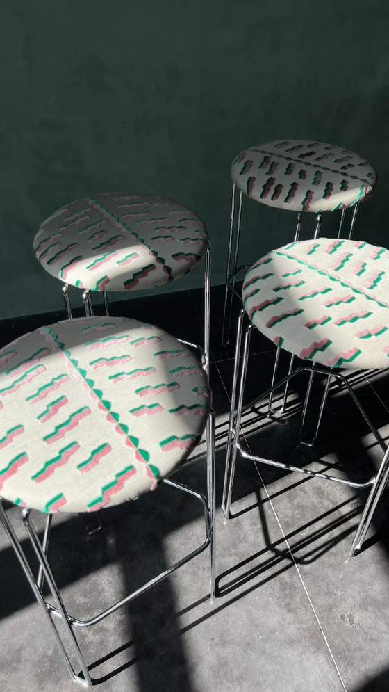 Image 1 of Suite of 4 70s bar stools