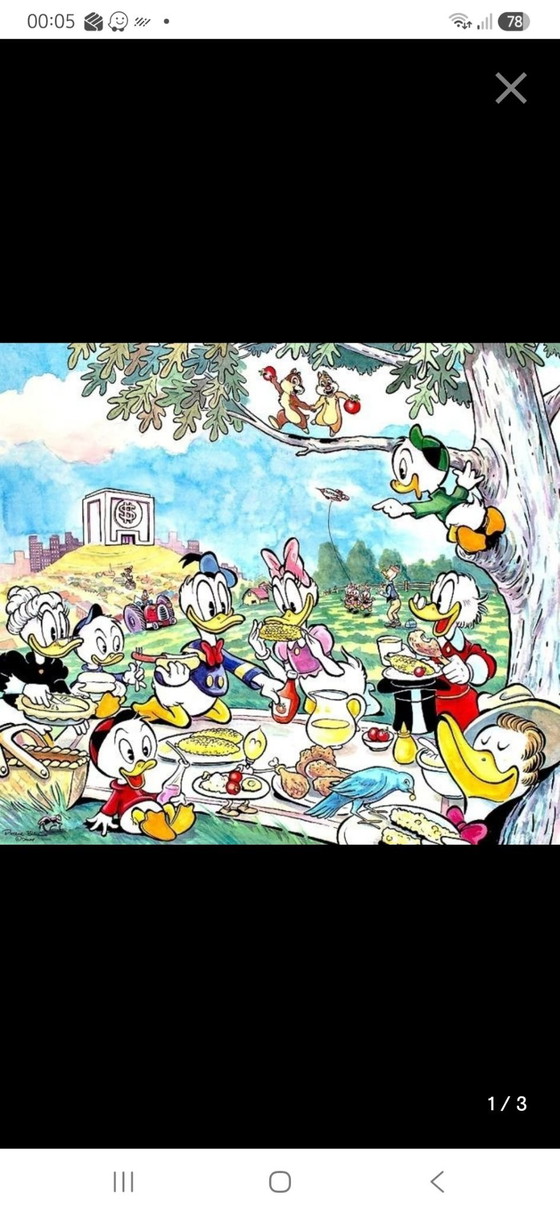 Disney Patrick Block - Edizione Limitata 42/50 - A Duckberg Picnic, Stampe artistiche, Carta, Multicolore (foto 4 di 5)
