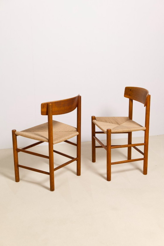 Image 1 of Set di 6 sedie da pranzo in rovere 'j39' di Borge Mogensen, anni '60